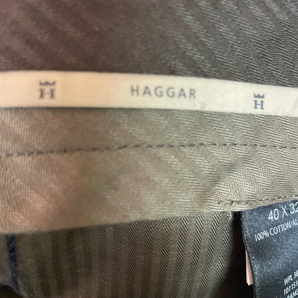 Haggar men’s navy dress pants pleated front size 40x32 100% cotton - Picture 4 of 6